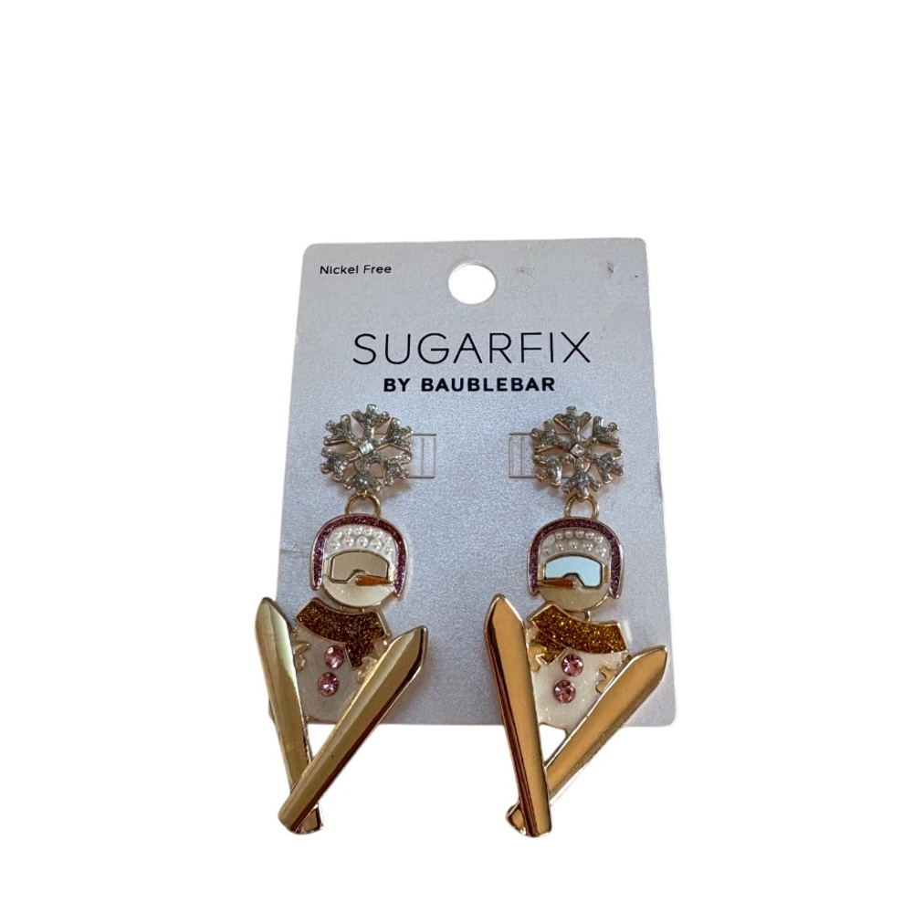 NEW Sugarfix by Baublebar Winter Holiday Snowmen Skiing Earrings
